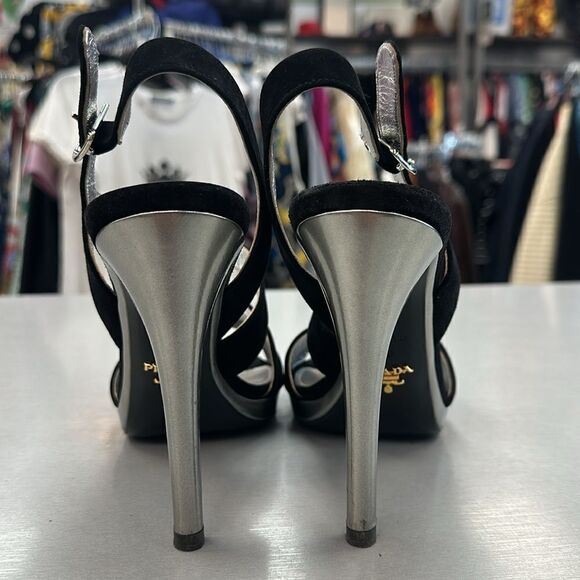 Prada Sandal Heel Black Size 10 - Picture 3 of 10